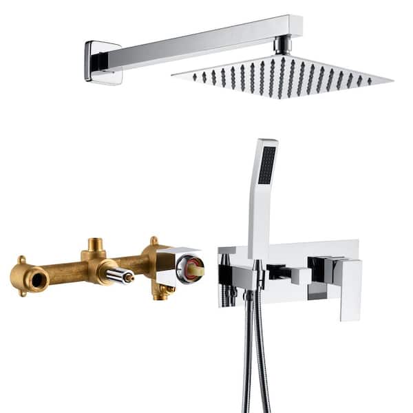 SUMERAIN Modern 1-Handle 1-Spray Shower Faucet 1.8 GPM with Pressure Balance in Chrome (Valve Included)