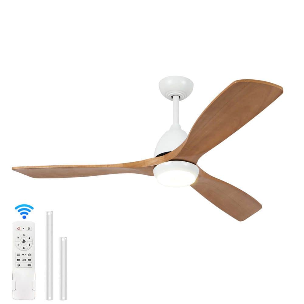 52 in. Indoor White Downrod Mount Ceiling Fan with Light Remote Control, 3 Blade Ceiling Fans 6 Speed Levels price history on PriceWatchPro