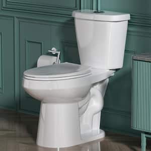 Two-Piece 1.1/1.6 GPF Dual Flush Elongated Toilet in White Seat Included