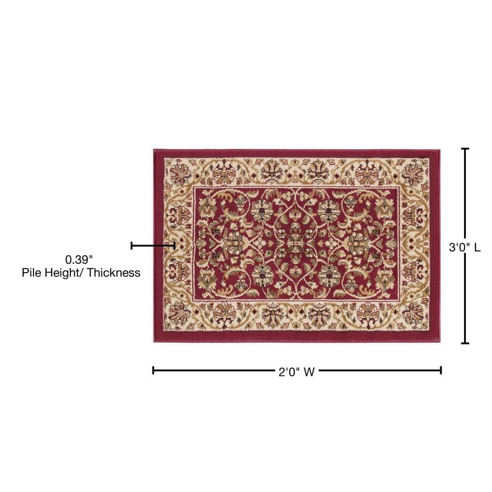 Sensation Red Synthetic 8' x 10' Easy-Care Rectangular Rug