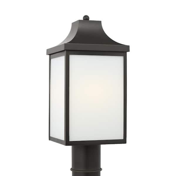 Generation Lighting Saybrook 1-Light Antique Bronze Aluminum Hardwired Outdoor Weather Resistant Post Light with No Bulbs Included