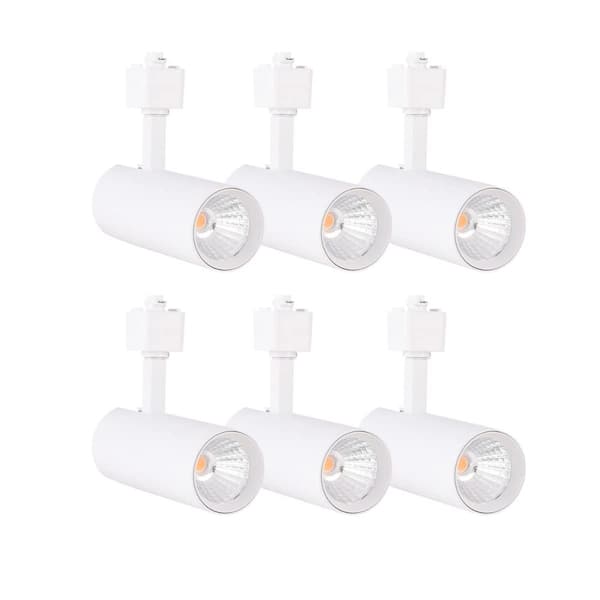 16.5W Dimmable LED Track Lighting Heads, 1200lm, 3000K Warm White, 6-Pack for Single Circuit H Type Rail