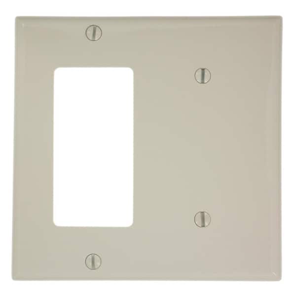 Leviton Almond 2-Gang 1-Toggle/1-Blank Wall Plate (1-Pack)
