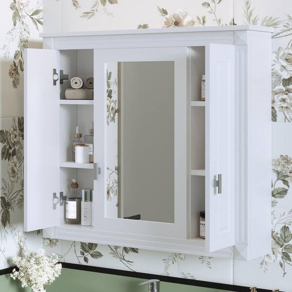 YSQCAR 35 in. W x 28 in. H Rectangular MDF Medicine Cabinet with