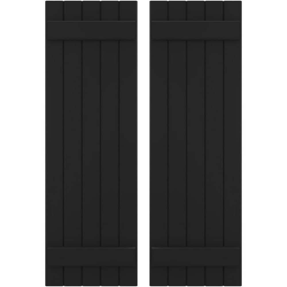 17-1/2-in W x 40-in H Americraft 5 Board Exterior Real Wood Joined Board and Batten Shutters Black price history on PriceWatchPro