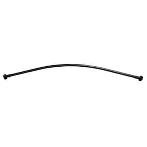 36 in. Steel Curved Shower Rod in Black