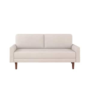 67.3 in. Square Arm Corduroy Fabric Tufted Modern 4 Seat Square Sofa in Beige