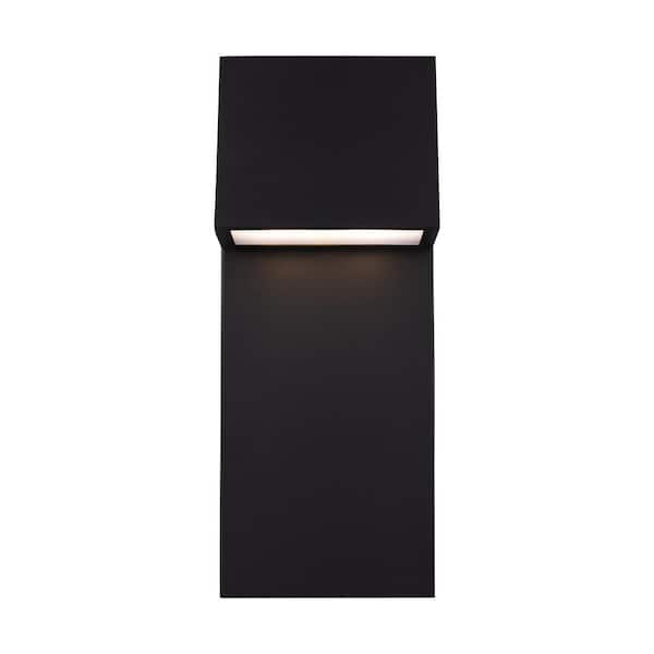 Rocha Extra Large 2-Light Black LED Outdoor Wall Lantern Sconce (1-Pack)