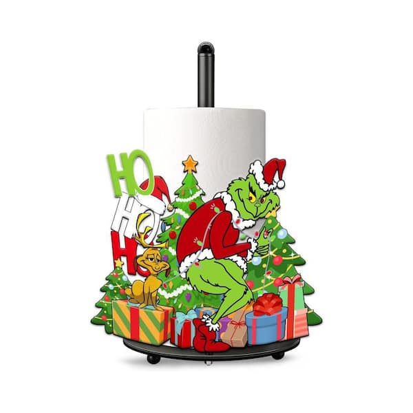 Winter Paper Towel Holder Stand For Countertops, Grinch Christmas Home Decorations, Xmas Tree Kitchen Decorations