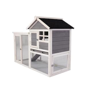 Wooden Chicken Coop Hen House Rabbit Wood Hutch Poultry Cage Habitat