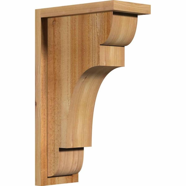 Ekena Millwork 6 in. x 12 in. x 20 in. Western Red Cedar New Brighton Rough Sawn Corbel with Backplate