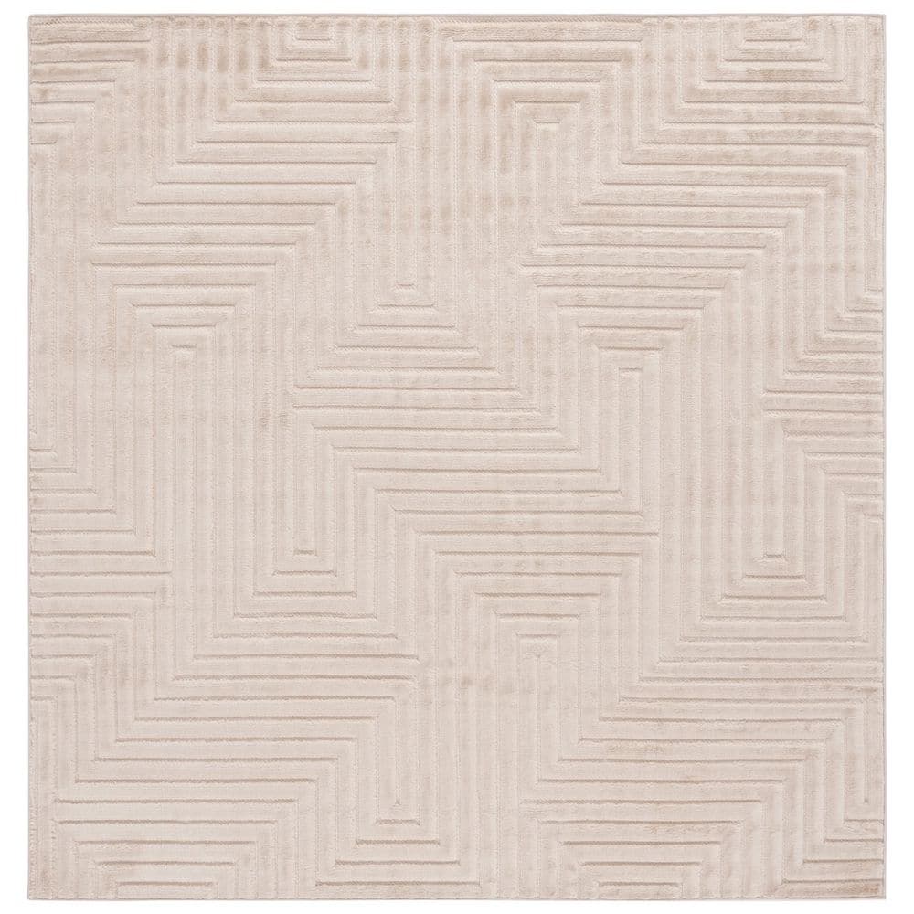 Selena 7 ft. x 7 ft. Beige Solid Geometric square Area Rug price history on PriceWatchPro