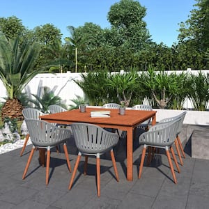 Gibsland 9-Piece Wood Square Outdoor Dining Set