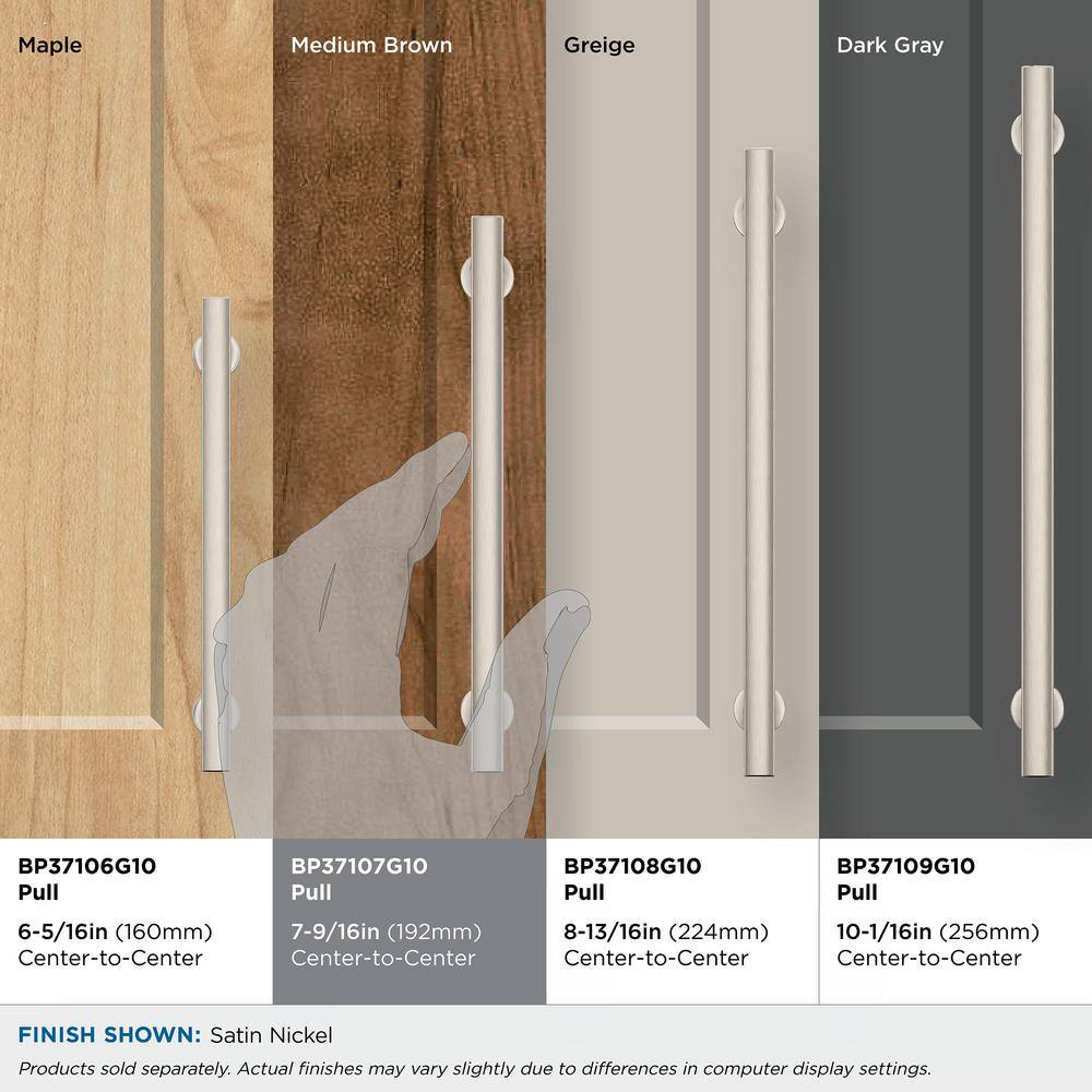 Satin Nickel 7-9/16 Inch Modern Cabinet Pull