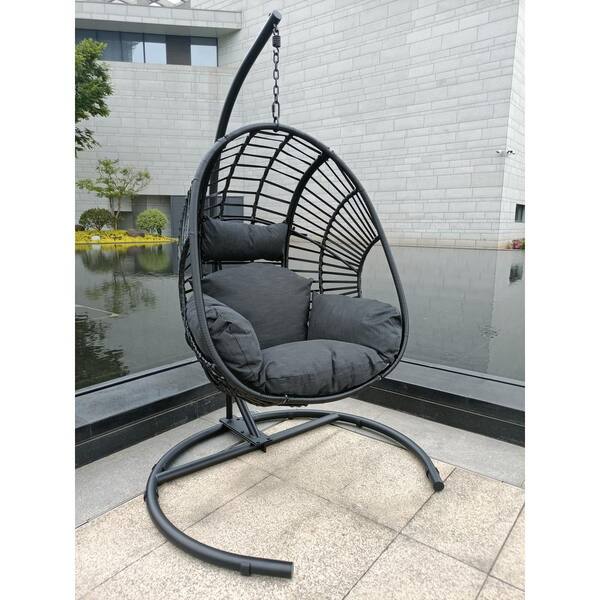 wicker and metal egg chair