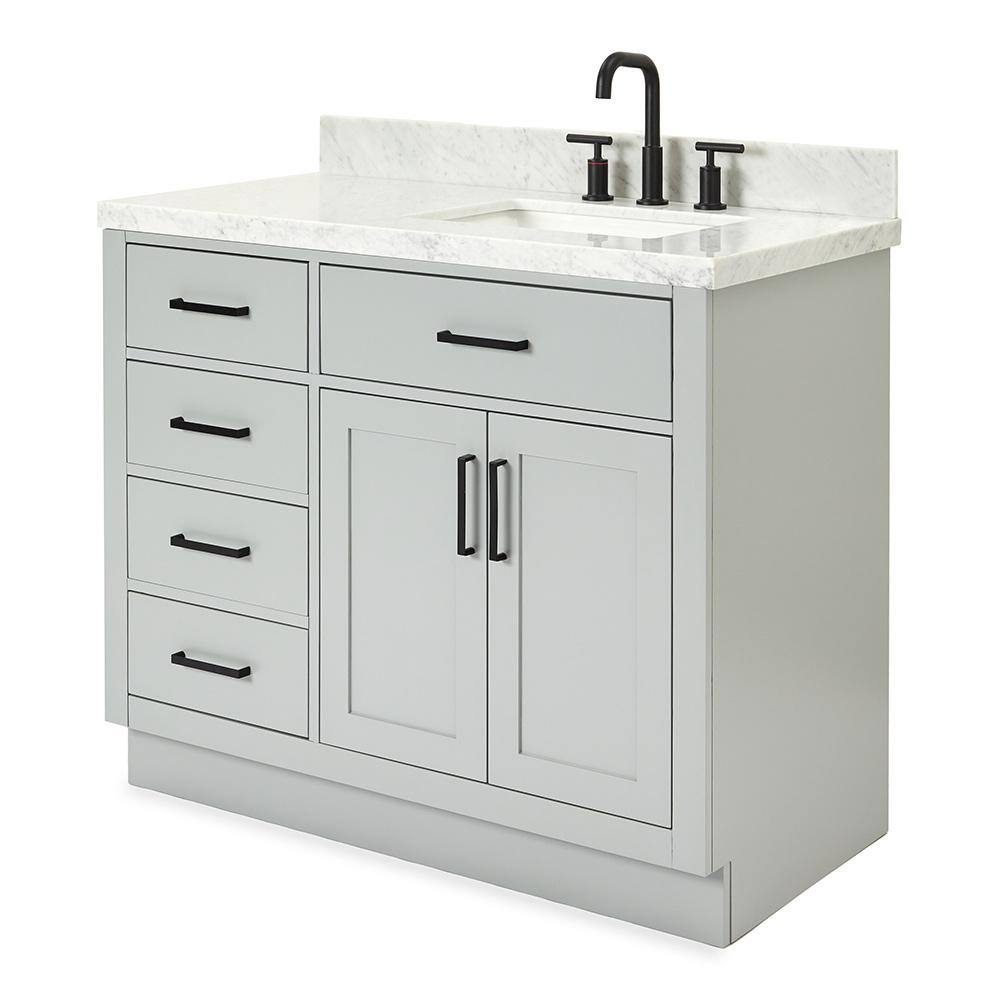Hepburn 43" Gray Single Basin Vanity with Marble Top