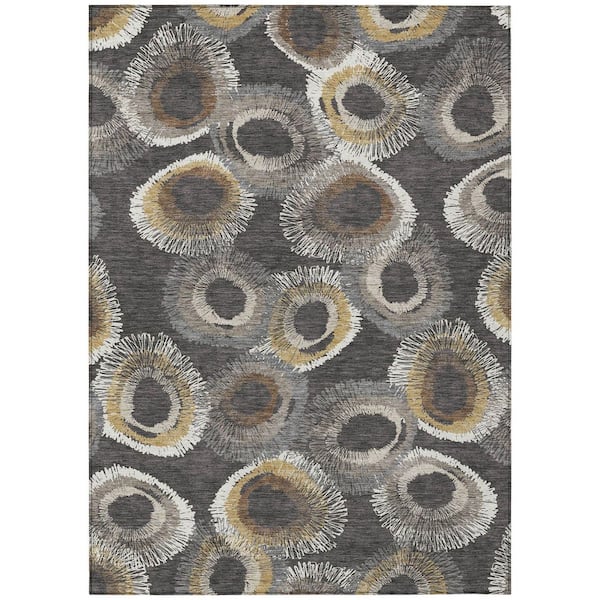 Addison Rugs Chantille Machine Washable Indoor/Outdoor Abstract ACN2278 Charcoal 9 ft. x 12 ft. Area Rug