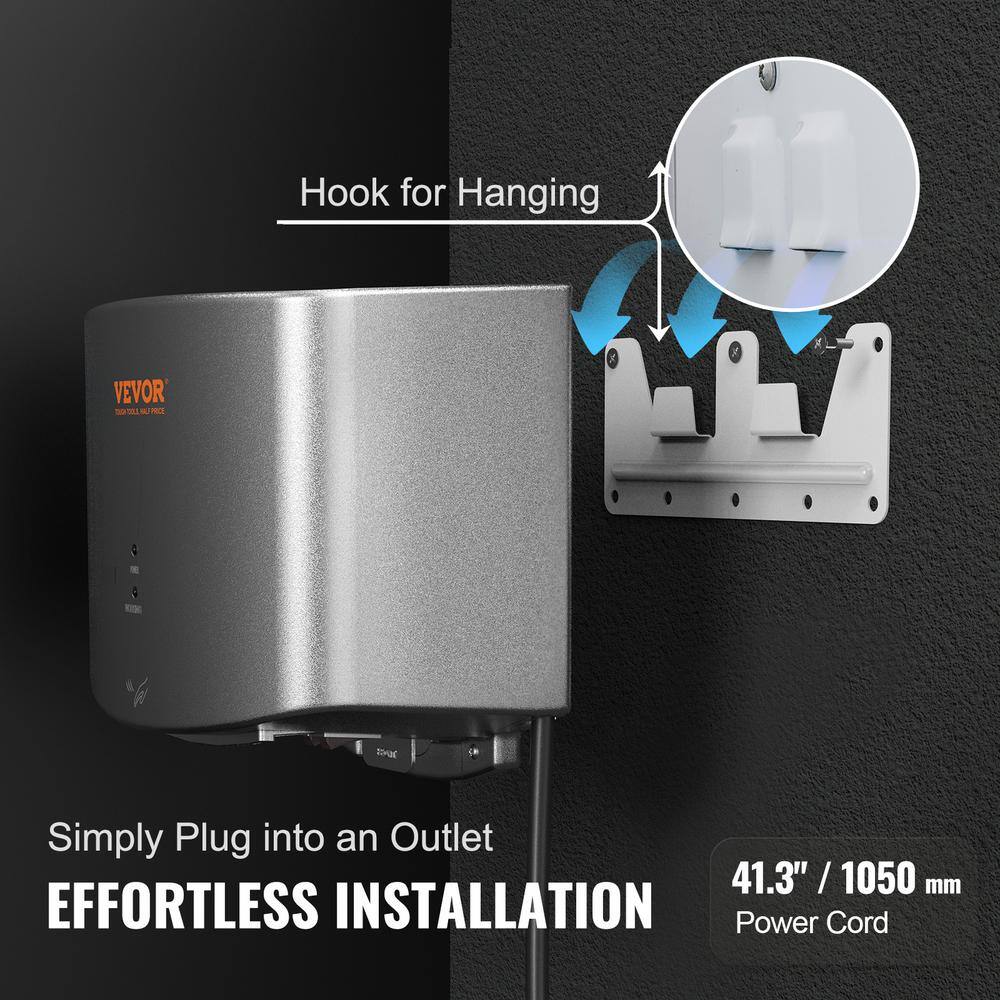 Compact Silver ABS Automatic Hand Dryer with High-Speed Motor