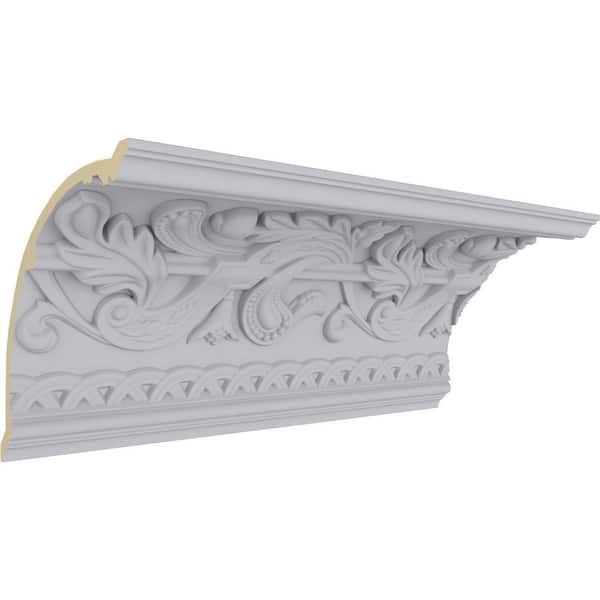 Ekena Millwork 11-1/8 in. x 11-1/8 in. x 94-1/2 in. Polyurethane Kinsley Crown Moulding