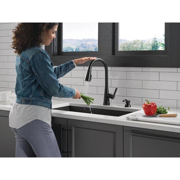 Greydon Touch2O with Touchless Technology Single-Handle Pull Down Sprayer Kitchen Faucet in Matte Black