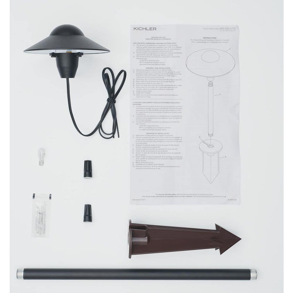 21" Black Aluminum Traditional Pathway Light