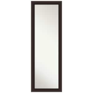 Non-Beveled Romano Espresso 17.5 in. W x 51.5 in. H Full Length Framed On the Door Mirror