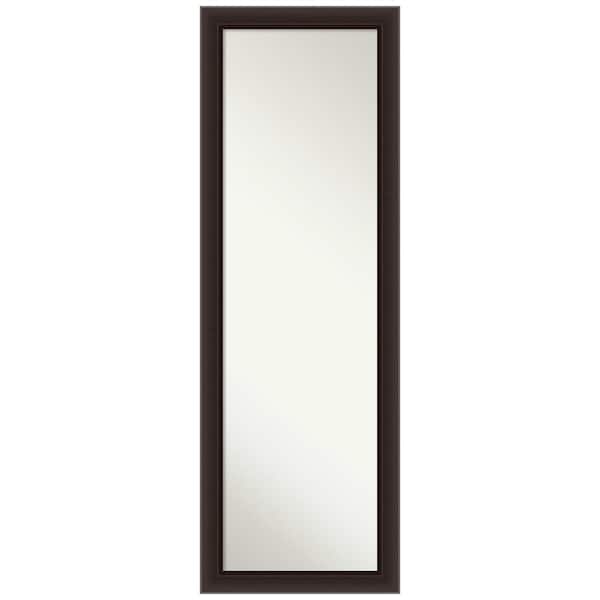 Amanti Art Non-Beveled Romano Espresso 17.5 in. W x 51.5 in. H Full Length Framed On the Door Mirror