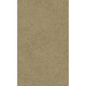 Plain Leather Gold Non-Woven Paste the Wall Textured Wallpaper 57 sq. ft.