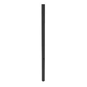 Athens 6 ft. H x 2 in. W Gloss Black Aluminum Flat Top Design Fence Line Post