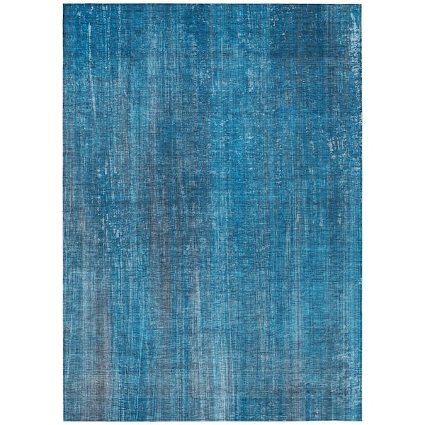 Chantille ACN552 Blue 5 ft. x 7 ft. 6 in. Machine Washable Indoor/Outdoor Geometric Area Rug