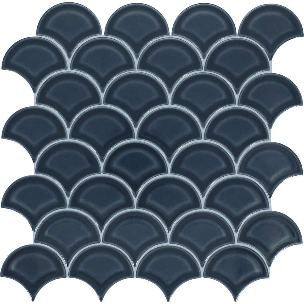 Revalia Remix Radiant Blue 13 in. x 13 in. Glossy Ceramic Fan Mosaic Wall Tile (10.2 sq. ft. /case) price history on PriceWatchPro