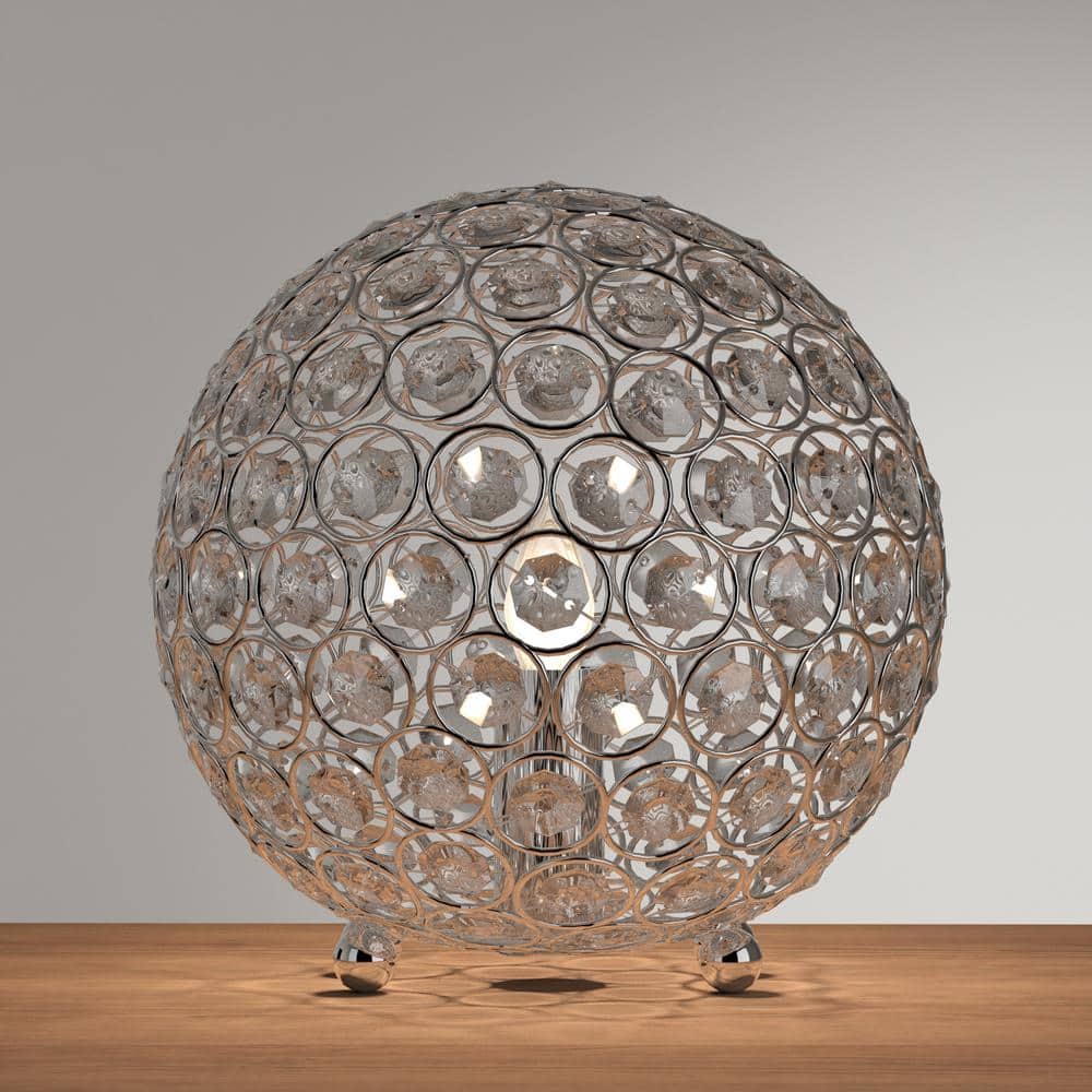 Chrome Crystal Ball Sequin Table Lamp for Kids Nursery