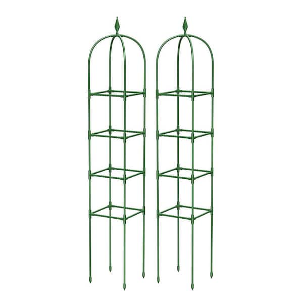6 ft. Rustproof Steel Garden Trellis for Climbing Plants Outdoor Indoor Heavy-Duty Adjustable Support Cage 2 Pack