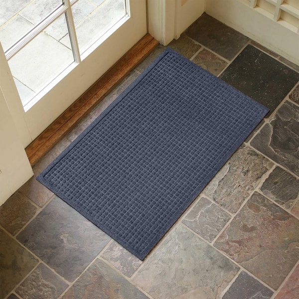 Waterhog Squares 23 in. x 35 in. PET Polyester Indoor Outdoor Door Mat Navy