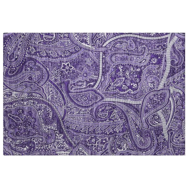 Dream Shag Premium Machine Washable Abstract ADS623 Purple 2 ft. x 3 ft. Accent Rug