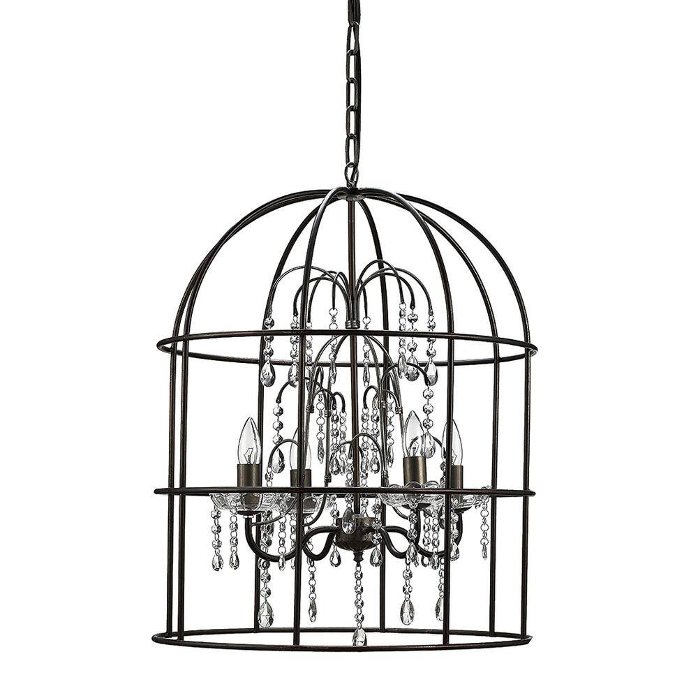 Black deals birdcage chandelier