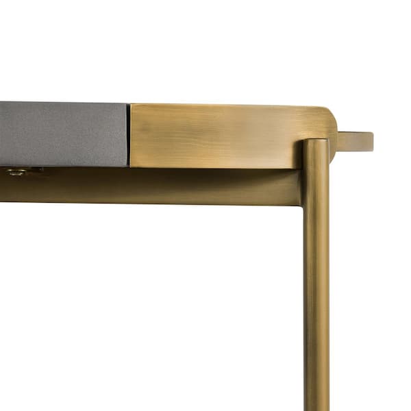 Armen Living Dua 30 in. H Grey Concrete Console Table with Antique Brass  Frame LCDUCNCC - The Home Depot