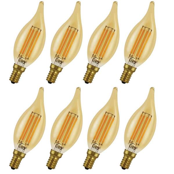 Viribright 40Watt Equivalent B10 E12 Bent Candle Flame LED Filament