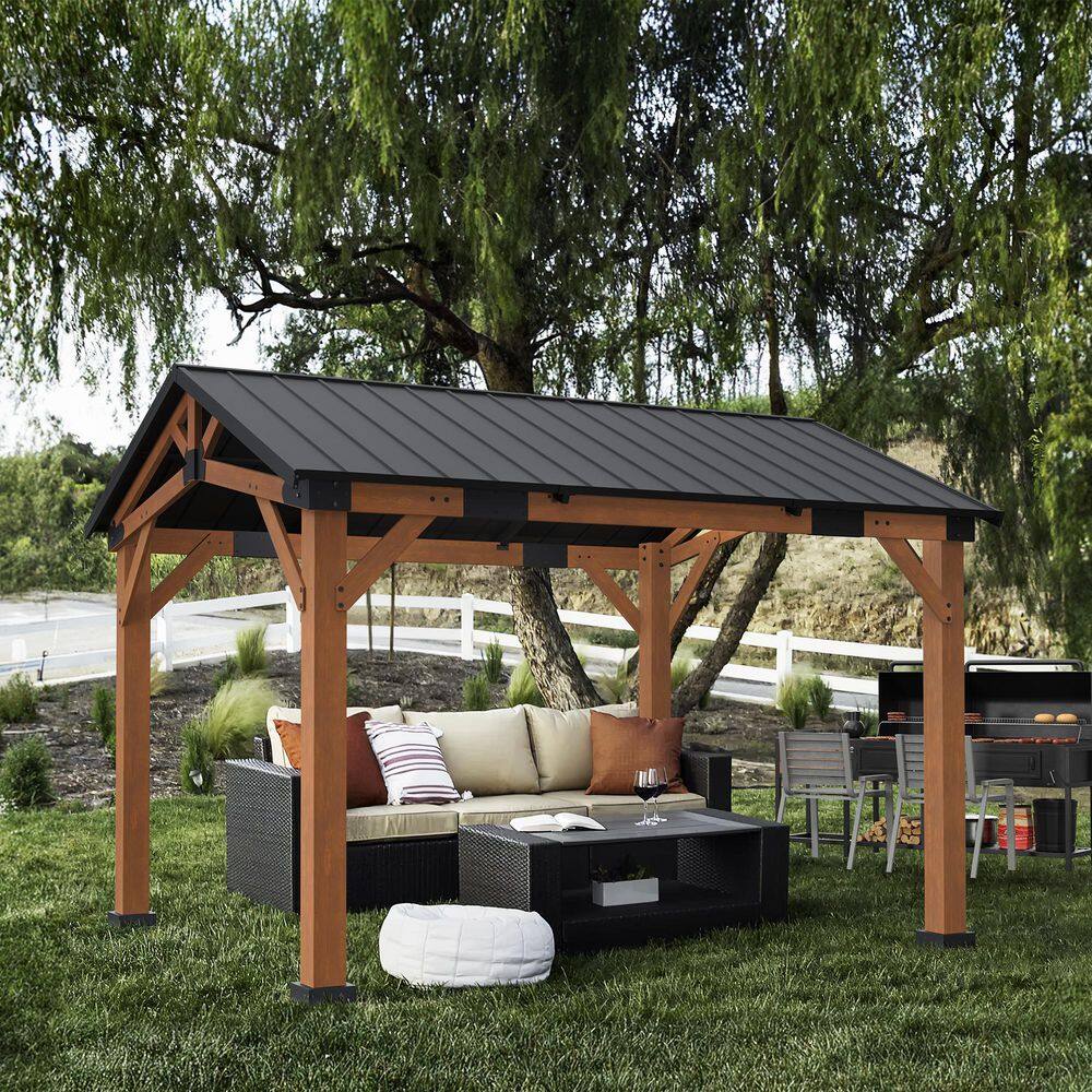 Norwood 12x10 Cedar and Steel Outdoor Gazebo
