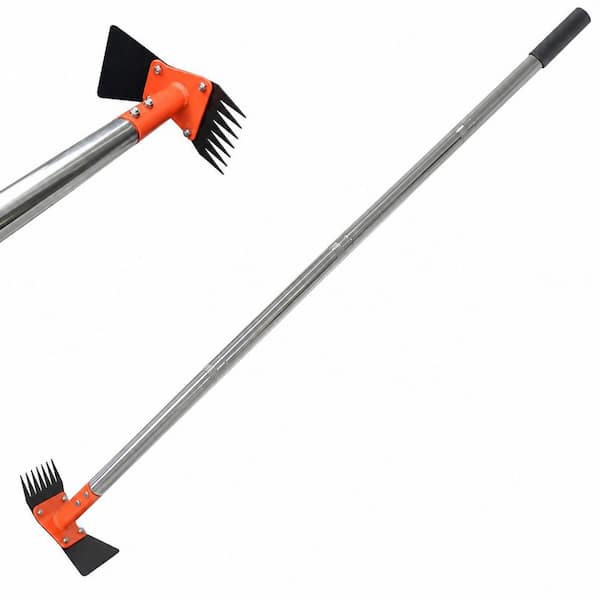 Dual Rake Head Misopily 60 in. Weeder Dual Head Rake and Hoe Combo Long Handle Manual ...
