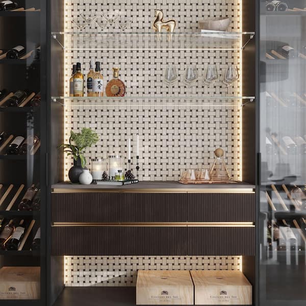 Regalia 12 x 12 in. Beige, Brown Matte Gres Porcelain Basketweave Mosaic Wall and Floor Tile (5.82 sq. ft./case, 6-Pack)
