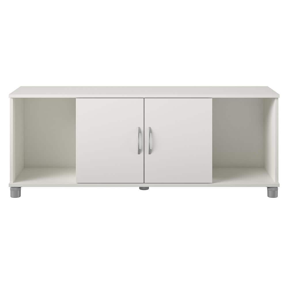 Lonn White Shoe Bench with Doors (20.5 in. x 53.53 in. x 15.4 in.) -  SystemBuild, 6004015COM