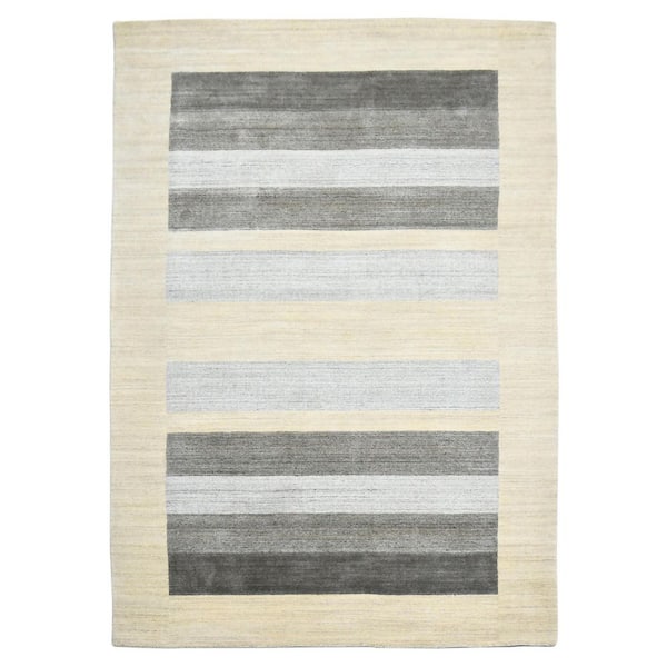 5 ft. x 8 ft. Multi-Colored Wool Striped Hand Woven Area Rug