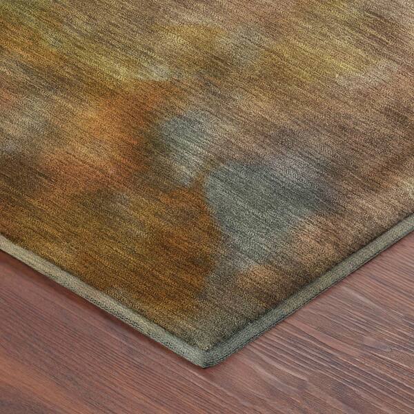 Mayfield Premium Machine Washable Abstract AMF2312 Copper 9 ft. x 12 ft. Area Rug