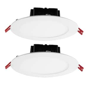 Commercial Electric 6 in. White Flush Round Wet Rated LED