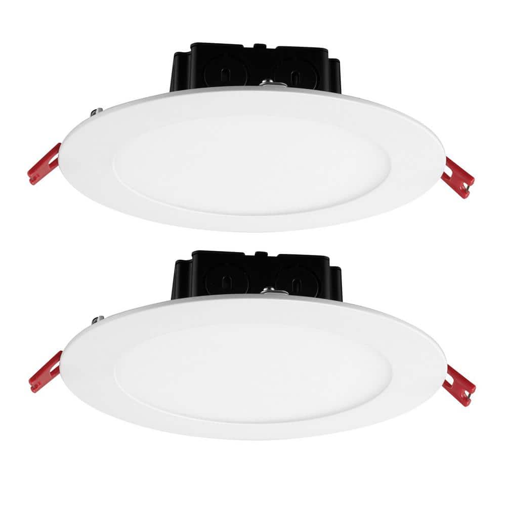 Box on Top Integrated LED 6 in Round  Canless Recessed Light for Kitchen Ba