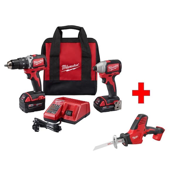 Milwaukee M18 18-Volt Lithium-Ion Brushless Cordless Hammer Drill/Impact Combo Kit (2-Tool) with Free M18 Hackzall