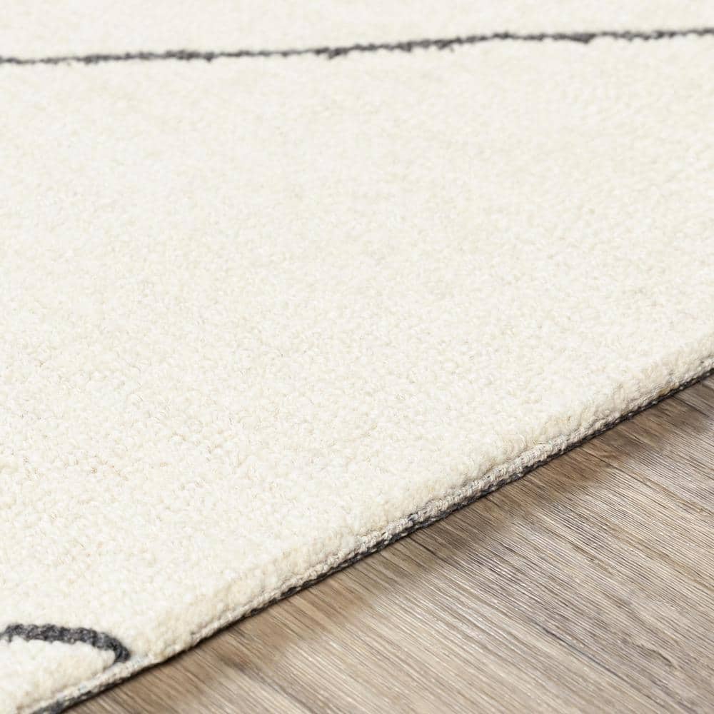 Handmade Tufted Black Wool 5' x 7' Rectangular Area Rug