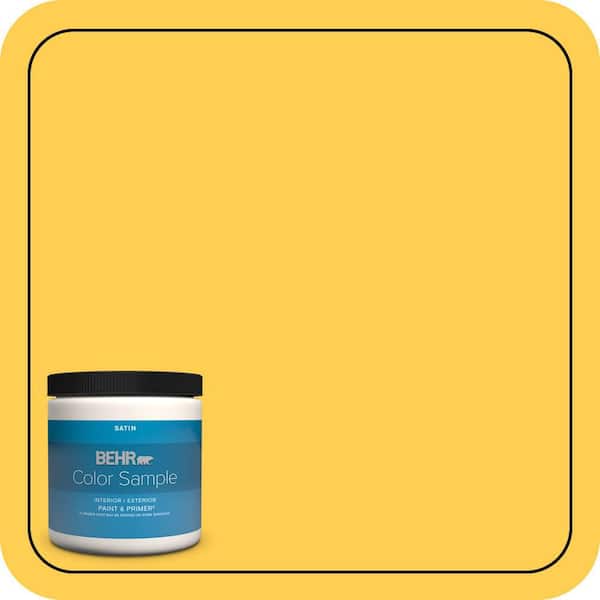 BEHR PREMIUM PLUS 8 oz. #T16-05 Canary Diamond Satin Enamel Interior/Exterior Paint & Primer Color Sample