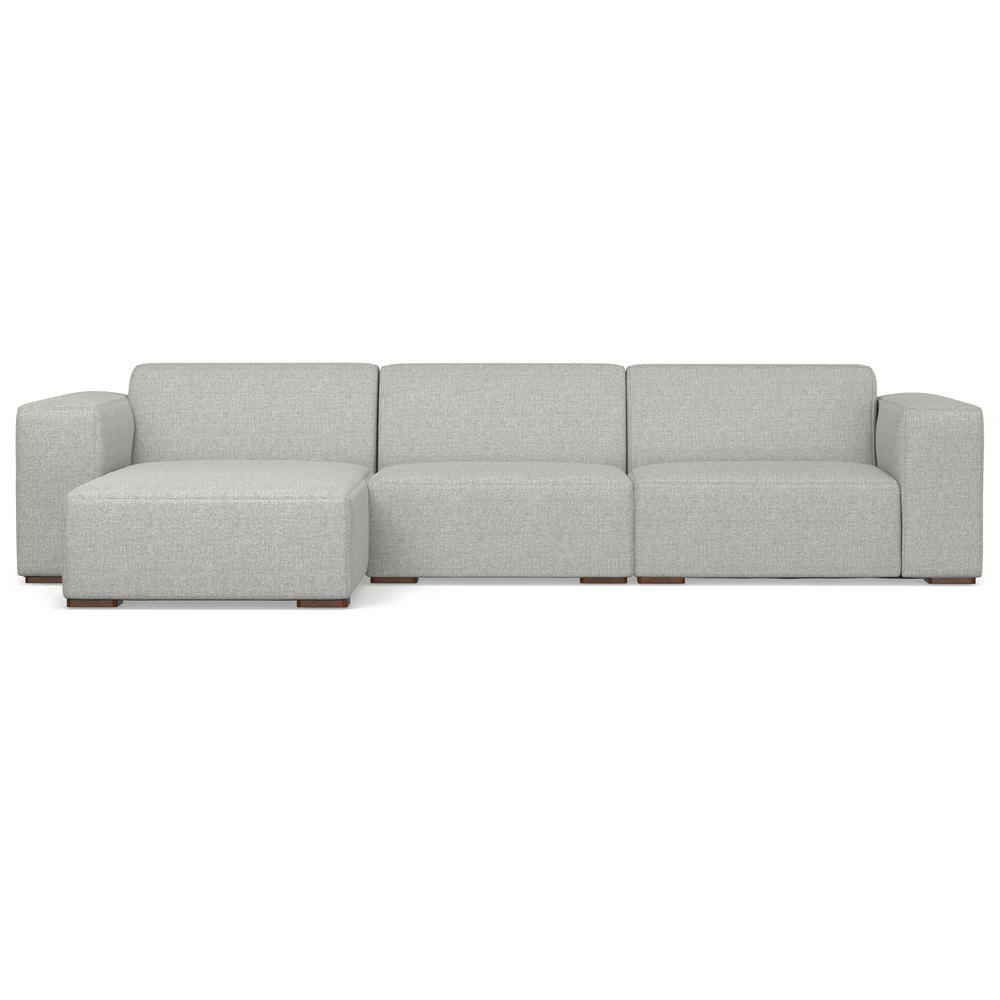 Pale Gray Fabric Lawson Modular Sectional Sofa with Chaise